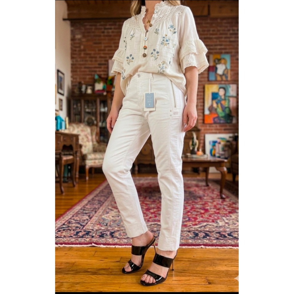 MAC Rich Active Jeans Womens 42 White Relaxed Slim Fit Tapered Leg Stretch New